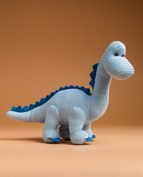 Knitted Diplodocus Soft Toy Crochet Dinosaur Baby Gift Send a Cuddly