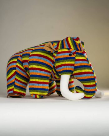 Stripey Knitted Mammoth - Send a Cuddly