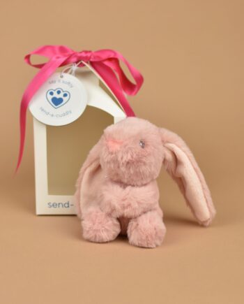 Pink Eco Bunny Rattle - send a cuddly