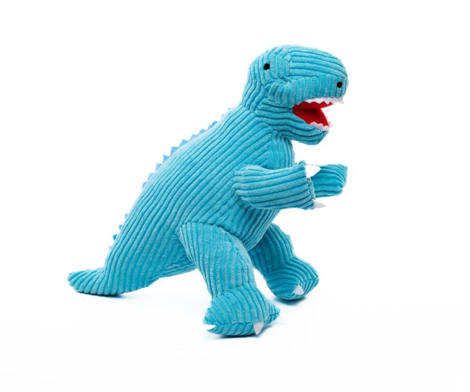 Blue Corduroy T. Rex soft toy