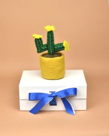 Yellow Bloom Felt Cactus - Send a Cuddly